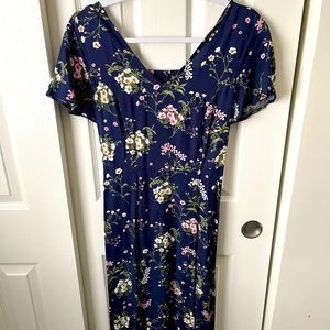 Rachel Floral Blue Dress